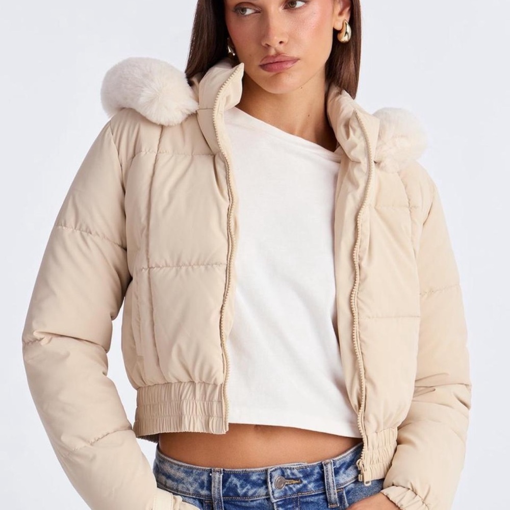 Women's Cream Puffer Jacket